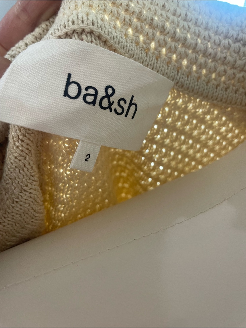 ba&sh Cream Val Thick Open-Knit Button-Front Cardigan - Picture 13 of 16